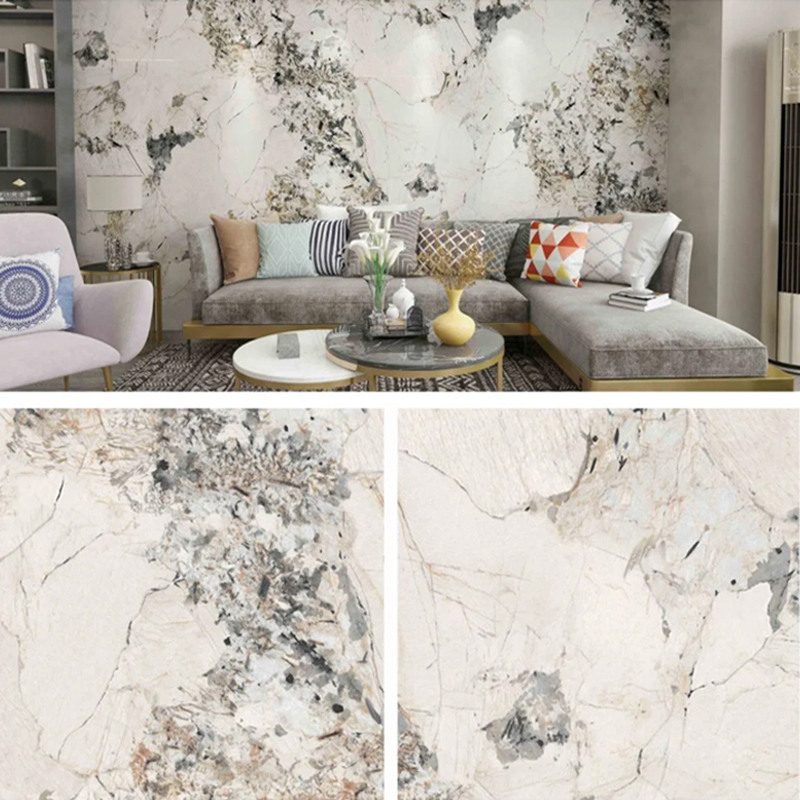 Feuille de marbre PVC enduite UV 1220 × 2800 mm pour meubles et armoires Panneau mural en plastique laminé de décoration légère et durable