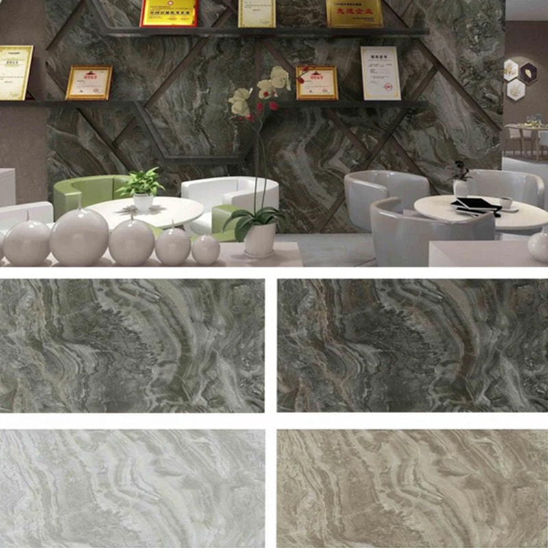 Panneau mural de salle de bains de panneau de mur de SPC de 1220mm × 2440mm imperméable et ignifuge panneaux décoratifs UV intérieurs qui respecte l'environnement