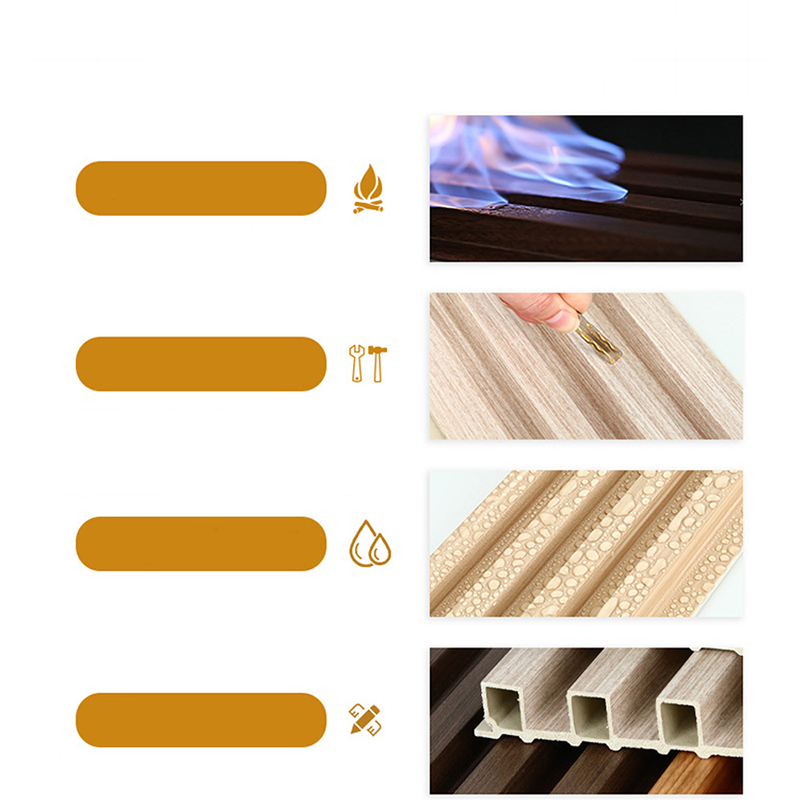 Panneau mural intérieur WPC en bois composite en plastique, revêtement mural imperméable, insonorisé et ignifuge pour application de salle de sport, décoration intérieure de la maison