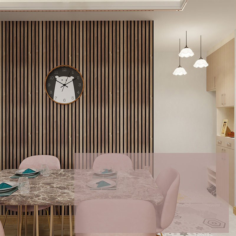 WPC décoration murale Akupanel 3D Design intérieur panneaux acoustiques en Polyester isolation acoustique en bois lattes panneaux muraux acoustiques