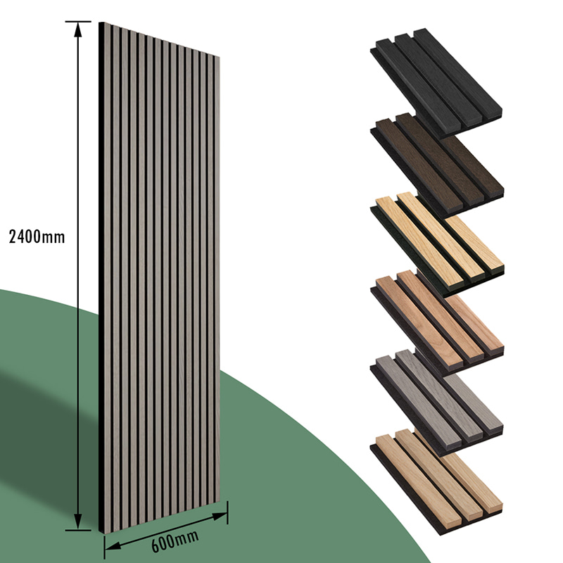 WPC décoration murale Akupanel 3D Design intérieur panneaux acoustiques en Polyester isolation acoustique en bois lattes panneaux muraux acoustiques