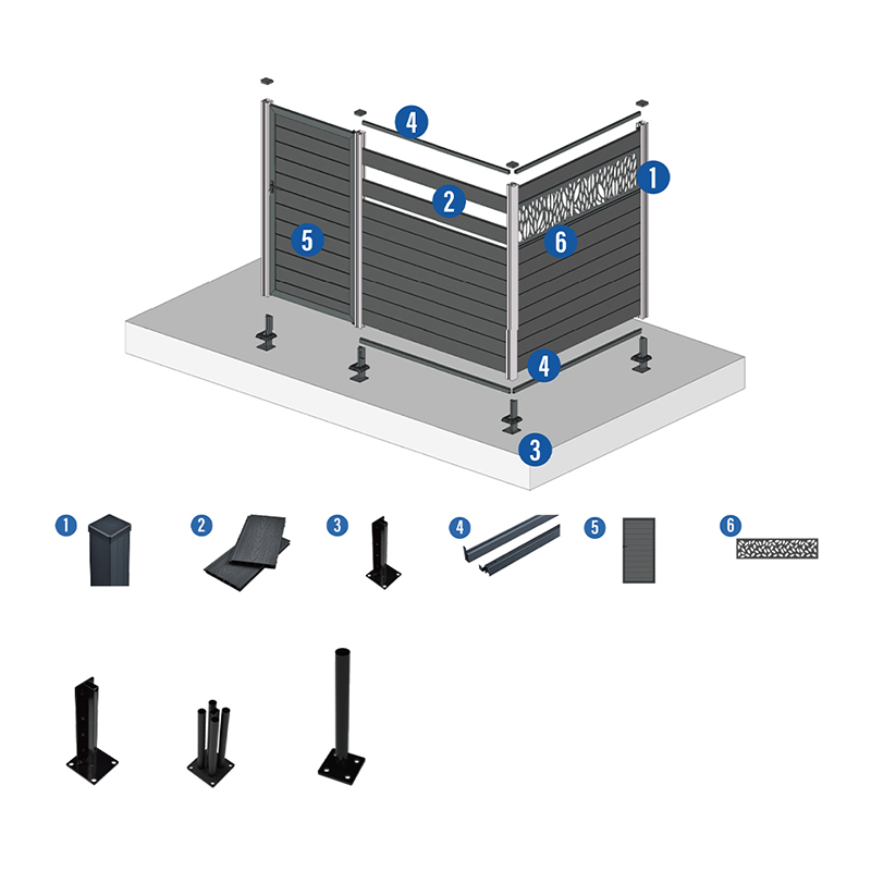 Wood Plastic Composite Wpc Fence Home Garden Courtyard Fence Panels Better Than Vinyl Pvc Fence Waterproof Outdoor Privacy Board Hdpe