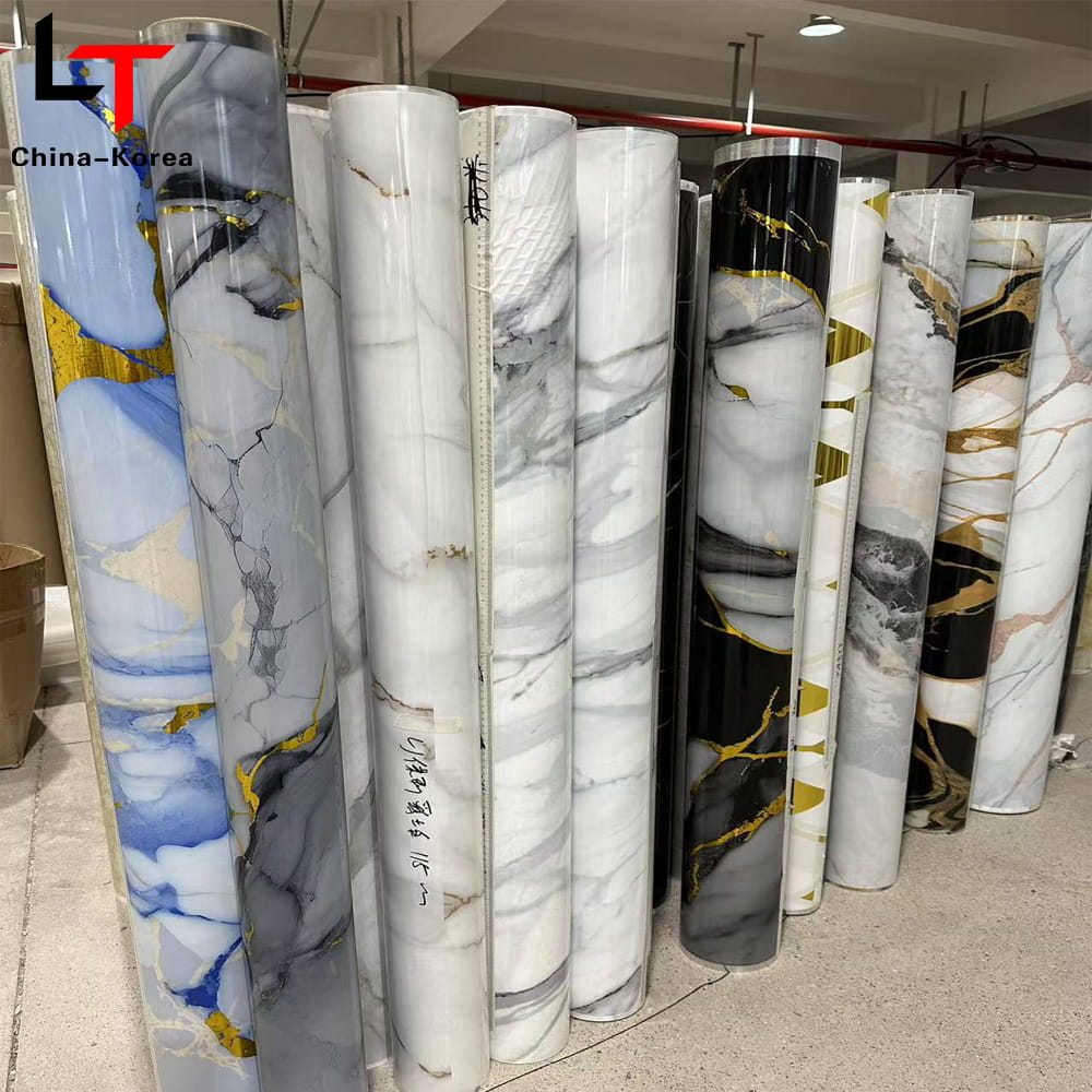 Film de transfert de chaleur de stratification d'impression 3D 5D, Film de décoration de meubles en PVC, feuille de presse sous vide pour panneau mural de porte, panneau UV WPC