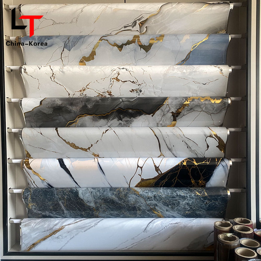 Film de transfert de chaleur de stratification d'impression 3D 5D, Film de décoration de meubles en PVC, feuille de presse sous vide pour panneau mural de porte, panneau UV WPC