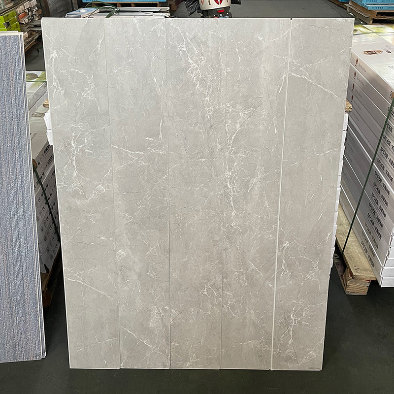 Marbre blanc et noir Grain de bois Noyau rigide Interlock Click Lock Planche de vinyle Plancher Piso PVC Intérieur Cliquez Piso SPC Flooring