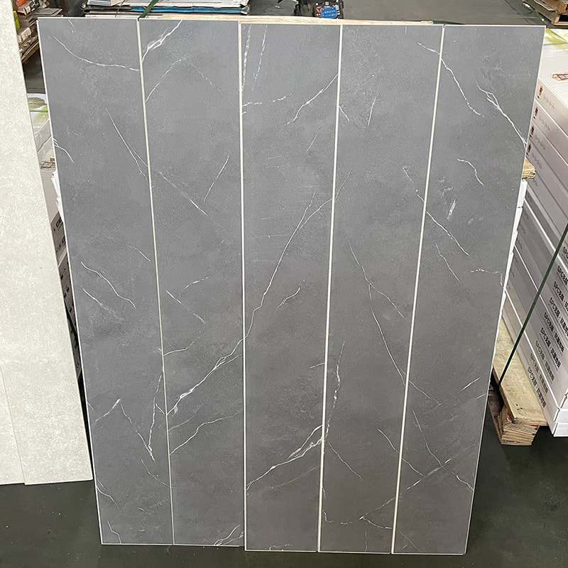 Marbre blanc et noir Grain de bois Noyau rigide Interlock Click Lock Planche de vinyle Plancher Piso PVC Intérieur Cliquez Piso SPC Flooring