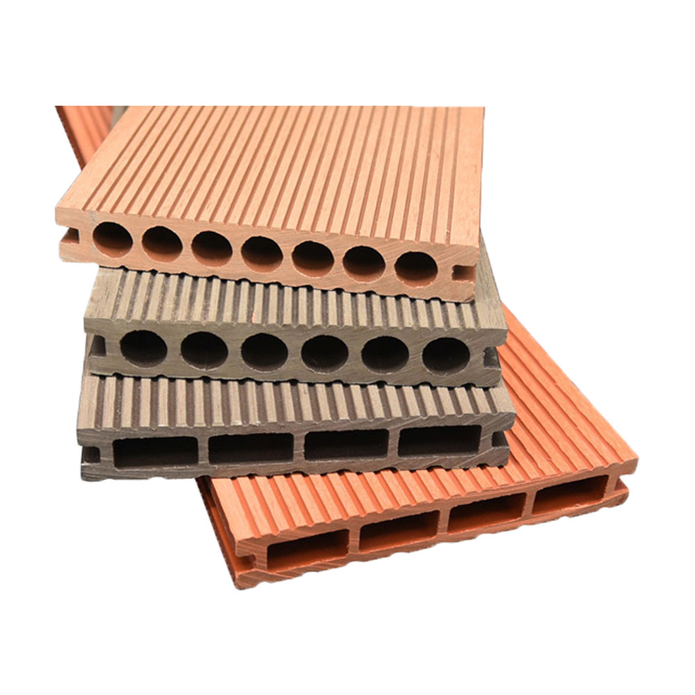 Interlock Wpc terrasse extérieure gaufrage 3D Grain de bois composite planche de terrasse bois plastique Texture revêtement de sol