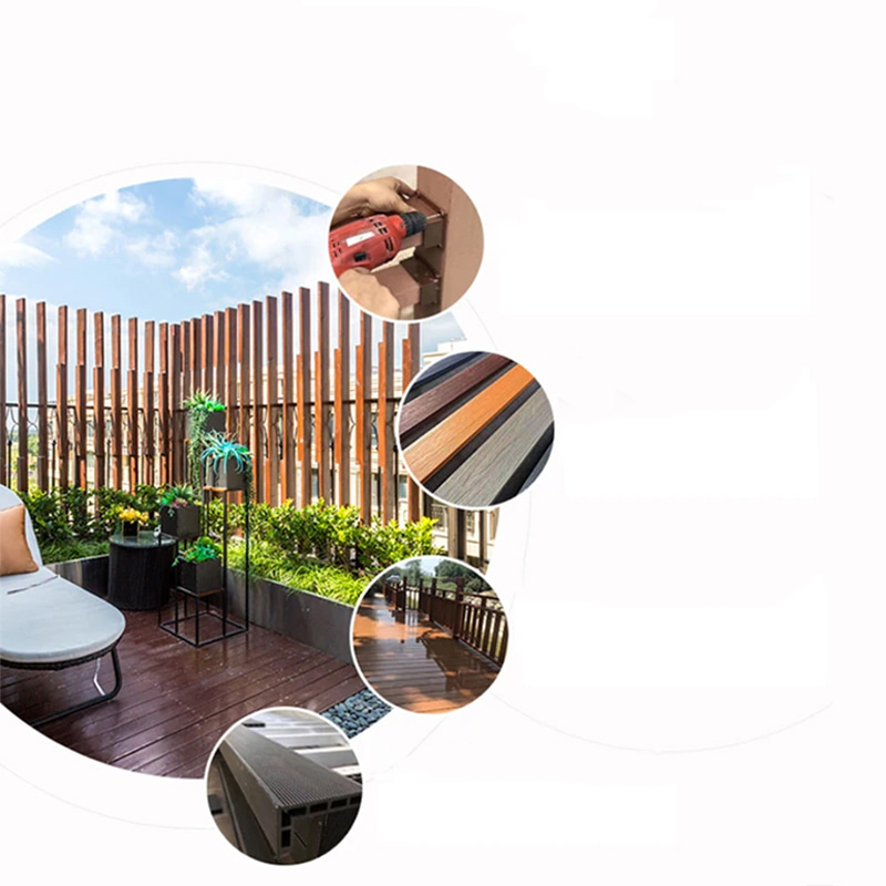 Snap on DIY Plancher extérieur étanche Wpc Patio Composite Plancher d'ingénierie Planches de carrelage de terrasse à emboîtement