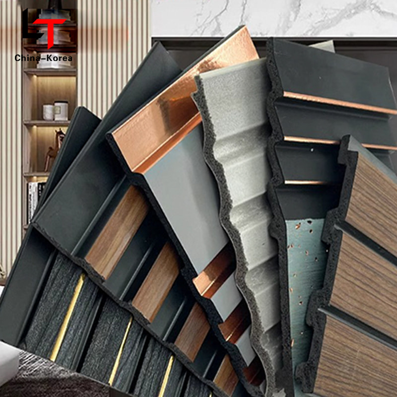 Panneau mural décoratif imperméable PS, nouveaux Types de couleur, plinthe intérieure en cuir, conception graphique en polystyrène, couleur personnalisée moderne