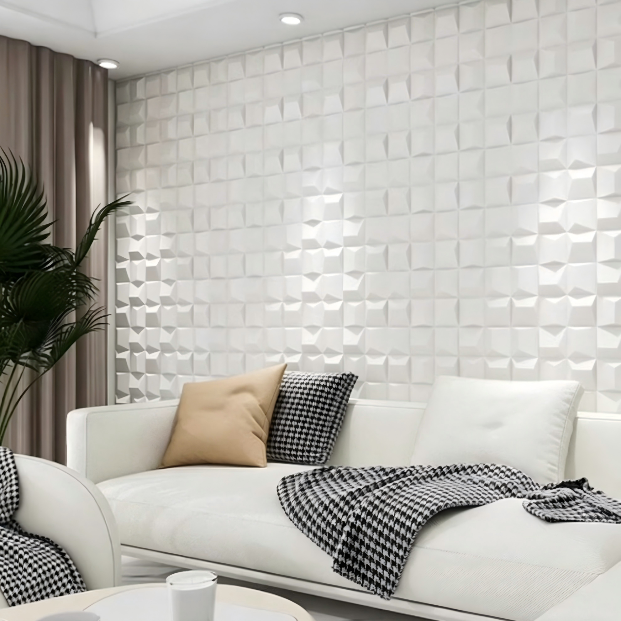 Panneaux muraux géométriques en PU : créez rapidement des murs d'accent 3D